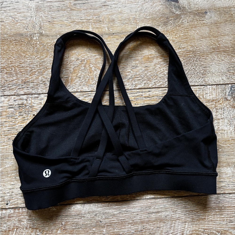 lululemon athletica Black Strappy Crossback Sports Bra